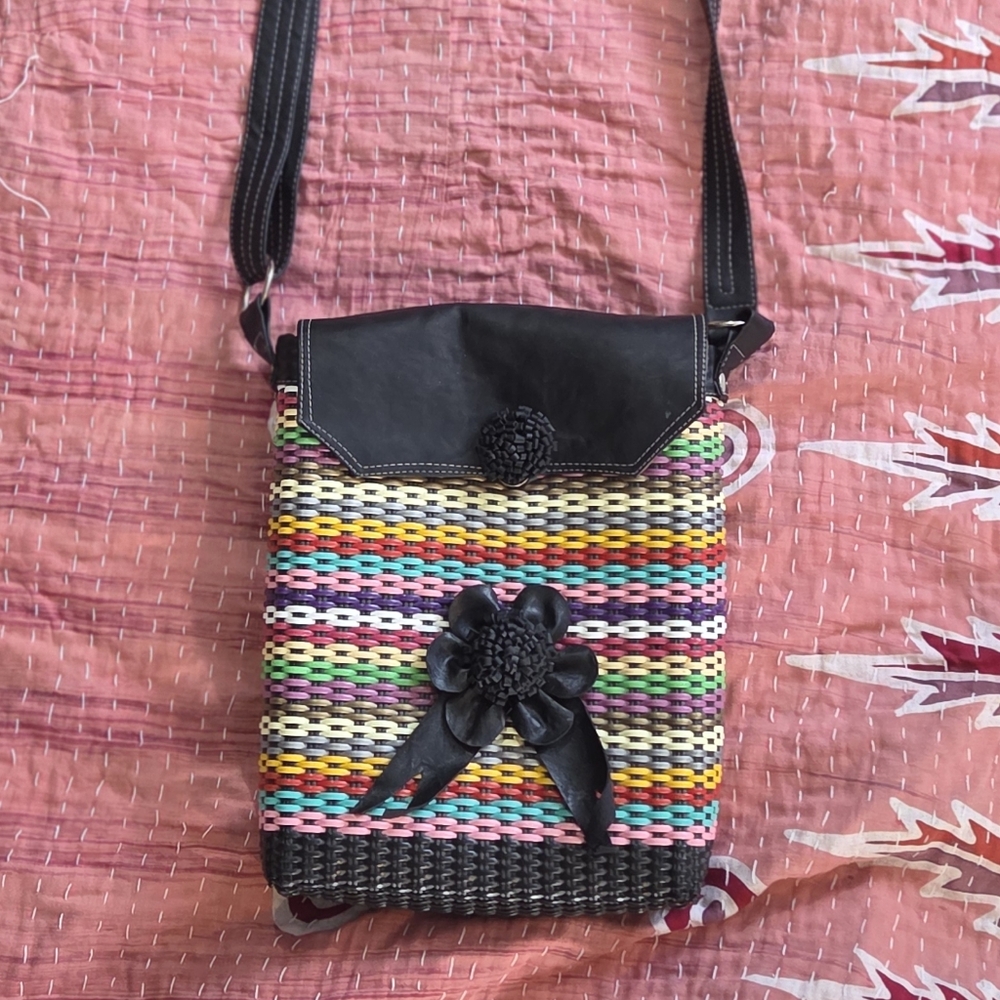 Multicolor Woven Crossbody Bag